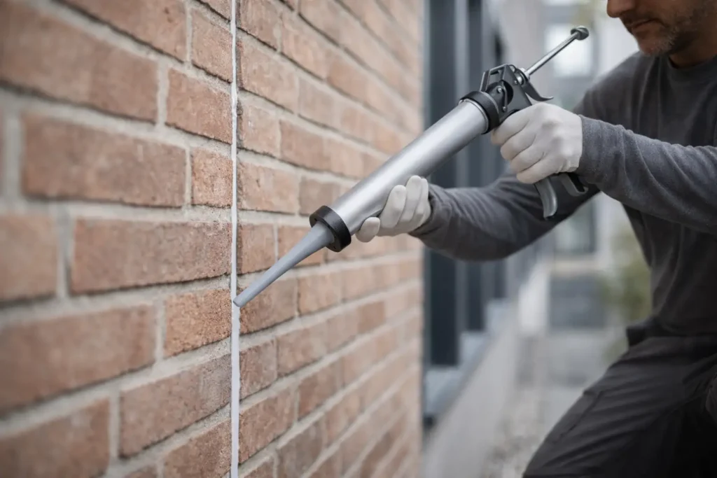 Dilatationsfugning murstensvæg